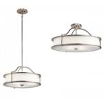 Kichler Semi-plafoniera/Pendul Kichler Emory, argintiu, D: 46cm, H: 33-125cm, 3xE27, KL-EMORY-P-S-CLP (KL-EMORY-P-S-CLP)