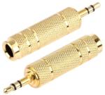  E002 JACK átalakító 3, 5mm sztereo JACK dugó - 6, 3mm sztereo JACK aljzat