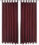 vidaXL Draperii micro-satin cu bride, 140 x 245 cm, roșu bordo, 2 buc (130364)