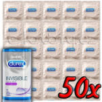 Durex Invisible Extra Lubricated vékony óvszer extra síkosítással 50 db