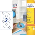  Avery Zweckform No. L6015-25 univerzális 117 mm átmérőjű, fehér öntapadó CD címke A4-es íven + központosító eszköz - 50 címke / csomag - 25 ív / csomag (Avery L6015-25)