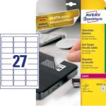  Avery Zweckform No. L6114-20 fehér színű 63, 5 x 29, 6 mm méretű, lézernyomtatóval nyomtatható, öntapadós biztonsági etikett címke, speciális ragasztóval A4-es íven - kiszerelés: 540 címke / 20 ív