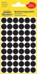  Avery Zweckform No. 3140 fekete színű, 12 mm átmérőjű, öntapadó jelölő címke (jelölő pötty, jelölő pont) permanens ragasztóval - kiszerelés: 270 címke / csomag, 5 ív / csomag
