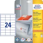  Avery Zweckform No. 6172 fehér színű 64, 6 x 33, 8 mm méretű, univerzálisan nyomtatható, öntapadós etikett címke, permanens ragasztóval A4-es íven - kiszerelés: 720 címke / 30 ív
