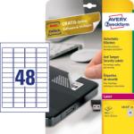 Avery Zweckform No. L6113-20 fehér színű 45, 7 x 21, 2 mm méretű, lézernyomtatóval nyomtatható, öntapadós biztonsági etikett címke, speciális ragasztóval A4-es íven - kiszerelés: 960 címke / 20 ív