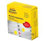  Avery Zweckform No. 3856 sárga színű, 19 mm átmérőjű, tekercses öntapadós jelölő címke adagoló dobozban - doboz tartalma: 1 tekercs, 250 darab címke