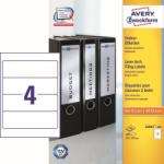  Avery Zweckform No. L6061-100 fehér színű 192 x 59 mm méretű, univerzálisan nyomtatható, öntapadós iratrendező címke, permanens ragasztóval A4-es íven - kiszerelés: 400 címke / 100 ív