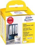  Avery Zweckform No. AS0722470 fehér színű 38 x 190 mm méretű, nyomtatható öntapadós tekercses iratrendező címke, permanens ragasztóval - kiszerelés: 110 címke / tekercs, 1 tekercs / doboz