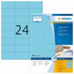  Herma No. 4408 kék színű 70 x 37 mm méretű, univerzálisan nyomtatható, matt felületű öntapadós etikett címke, permanens ragasztóval A4-es íven - kiszerelés: 2400 címke / 100 ív