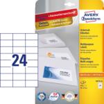  Avery Zweckform No. 3474-10 fehér színű 70 x 37 mm méretű, univerzálisan nyomtatható, öntapadós etikett címke, permanens ragasztóval A4-es íven - kiszerelés: 240 címke / 10 ív