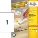  Avery Zweckform No. L4735REV-100 fehér színű 210 x 297 mm méretű, univerzálisan nyomtatható, öntapadós etikett címke, visszaszedhető ragasztóval A4-es íven - kiszerelés: 100 címke / 100 ív