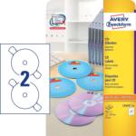  Avery Zweckform No. L7676-25 univerzális 117 mm átmérőjű, fehér öntapadó CD címke A4-es íven - 50 címke / csomag - 25 ív / csomag (Avery L7676-25)