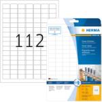  Herma No. 10916 fehér színű 25, 4 x 16, 9 mm méretű, univerzálisan nyomtatható, öntapadós etikett címke, 2-szer erősebben tapadó ragasztóval A4-es íven - kiszerelés: 2800 címke / 25 ív