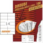  Danube MT-81043 univerzális 105 x 42, 4 mm méretű fehér öntapadó etikett címke A4 -es íven (kiszerelés: 1400 etikett címke / doboz - 100 ív / doboz) (Danube LCJ-104)