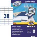 Avery-Zweckform europe100 No. ELA047 fehér színű 70 x 29, 7 mm méretű, univerzálisan nyomtatható, öntapadós etikett címke, permanens ragasztóval A4-es íven - kiszerelés: 3000 címke / 100 ív