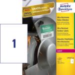  Avery Zweckform No. L7917-40 fehér színű 210 x 297 mm méretű, lézernyomtatóval nyomtatható, ultra ellenálló öntapadós etikett címke, erős, tartós ragasztóval A4-es íven - kiszerelés: 40 címke / 40 ív