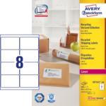  Avery Zweckform No. LR7165-100 natúr fehér színű 99, 1 x 67, 7 mm méretű, lézernyomtatóval nyomtatható, környezetbarát öntapadós etikett címke, A4-es íven - kiszerelés: 800 címke / 100 ív