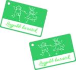  Legjobb barátok biléta egyedi szöveggel kulcstartó lánccal és karikával ellátva 2db-os gravírozott műanyag kivitelben többféle színben