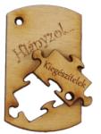  Hiányzol Kiegészítlek puzzles összetartozó biléta pároknak egyedi szöveggel kulcstartó lánccal és karikával ellátva 2db-os gravírozott bükkfa kivitelben