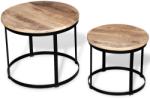 vidaXL Set măsuțe cafea rotunde, lemn mango rugos, 2 buc, 40 cm/50 cm (244006) - vidaxl Masa de cafea
