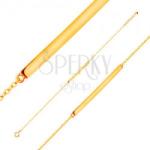 Ekszer Eshop 14K sárga arany karkötő - vékony fényes sáv, ovális szemű lánc, 185 mm