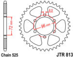 JT Sprockets 813.39 JTR hátsó lánckerék acél
