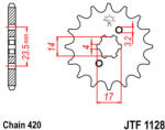 JT Sprockets 1129.12 JTF első lánckerék