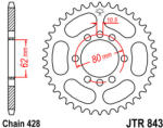 JT Sprockets 843.47 JTR hátsó lánckerék acél