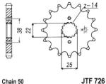 JT Sprockets 726.14 JTF első lánckerék