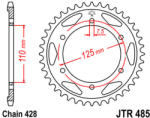JT Sprockets 485.46 JTR hátsó lánckerék acél