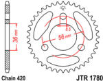 JT Sprockets 1780.28 JTR hátsó lánckerék acél