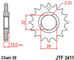 JT Sprockets 3411.16 JTF első lánckerék