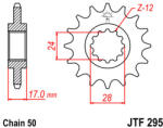 JT Sprockets 295.16 JTF első lánckerék