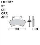 AP RACING fékbetét hátsó POLARIS 350 L 2x4 4x4 1990-1990 317 AOR