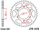 JT Sprockets 1478.36 JTR hátsó lánckerék acél