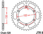 JT Sprockets 8.51 JTR hátsó lánckerék acél