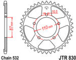JT Sprockets 830.46 JTR hátsó lánckerék acél