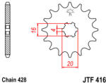 JT Sprockets 416.16 JTF első lánckerék