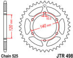 JT Sprockets 498.38 JTR hátsó lánckerék acél