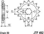 JT Sprockets 492.14 JTF első lánckerék