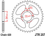 JT Sprockets 257.36 JTR hátsó lánckerék acél