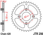 JT Sprockets 256.38 JTR hátsó lánckerék acél