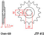 JT Sprockets 413.15 JTF első lánckerék