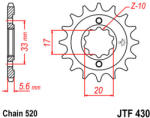 JT Sprockets 430.15 JTF első lánckerék