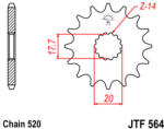 JT Sprockets 564.15 JTF első lánckerék