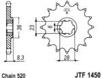 JT Sprockets 1450.13 JTF első lánckerék