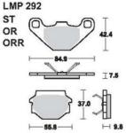 AP RACING fékbetét hátsó YAMAHA TDR 125 Italy 1990-1993 292 OR