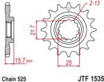 JT Sprockets JTF1535.15RB első lánckerék rezgéscsillapító gumival