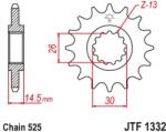 JT Sprockets JTF1332.15RB első lánckerék rezgéscsillapító gumival