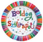  Boldog Szülinapot Radiant Parti Tányér, 23 cm-es, 6 db-os